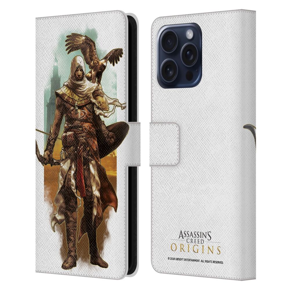 ASSASSINS CREED アサシンクリード - Origins Character Art / Bayek Eagle レザー手帳型 / Apple iPhoneケース - PGS
